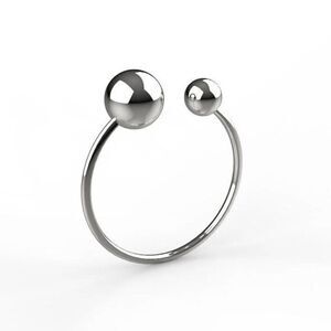 Solid 925 Sterling Silver Hypoallergenic Adjustable Bead Ball Ring
